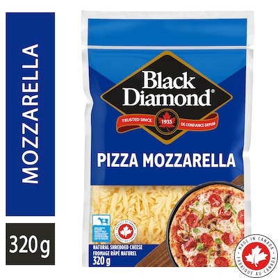 Black Diamond Fromage râpé pizza mozzarella. 320 g, 2,03 $/100g
