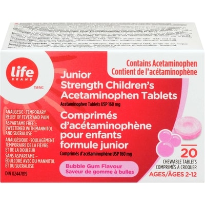 Life Brand Children's Acetaminophen Bubblegum Flavour 20 ea, $0.40/1ea