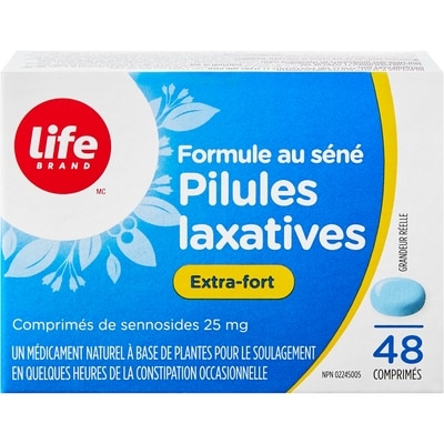 Life Pilules laxatives de formule au séné, extra-fort, 48 comprimés 48 ea, 0,27 $/1ch