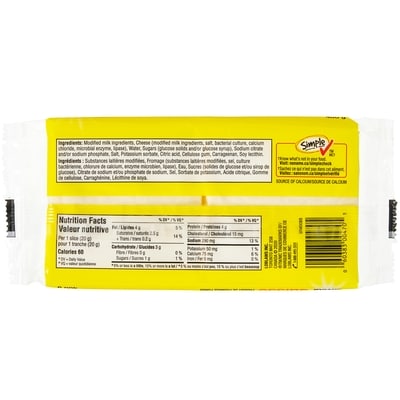 Tranches de produit de fromage fondu à saveur suisse