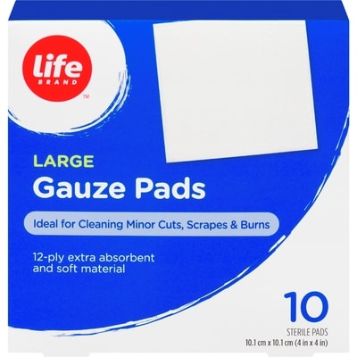 Life Brand Large Gauze Pads, 10 Pack 1 ea, $5.49/1ea