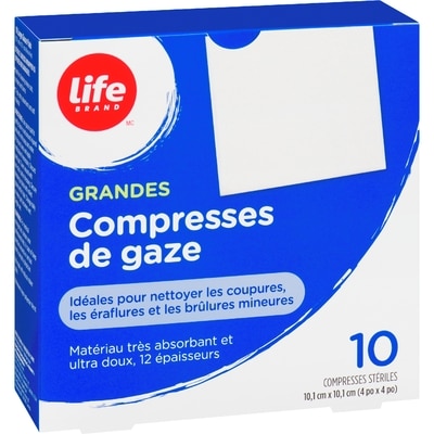 Grands Tampons De Gaze, 10 Par Paquet