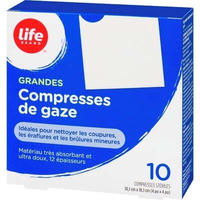 Grands Tampons De Gaze, 10 Par Paquet