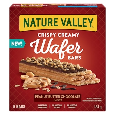 Nature Valley Wafer Bars, Peanut Butter Chocolate, Snack Bars, 5 ct 184 g, $3.26/100g