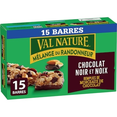 Nature Valley Val Nature Barre Granola, Sucrées et Salées, Chocolat Noir et Noix, 15 Barres 525 g, 1,71 $/100g