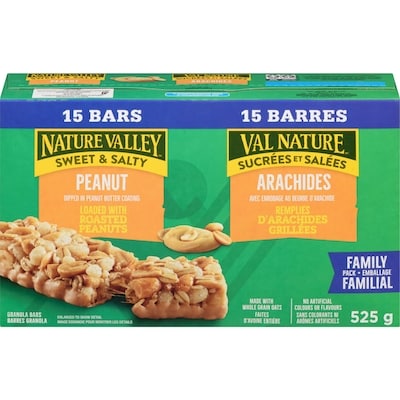 Nature Valley Sweet & Salty Granola Bars, Sweet and Salty Nut, Peanut, 15 ct 525 g, $1.14/100g