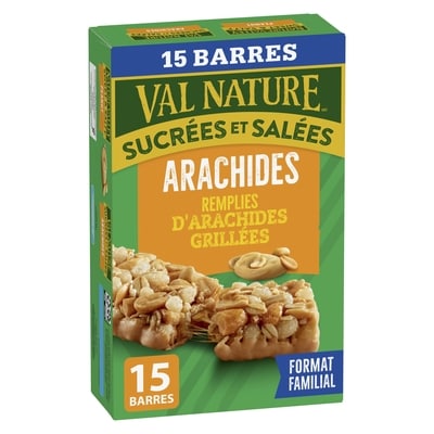 Nature Valley Val Nature Barre Granola, Sucrées et Salées, Arachides, 15 Barres 525 g, 1,71 $/100g