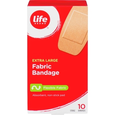 Life Brand Extra Large Fabric Bandage, 10 Pack 10 ea, $0.38/1ea