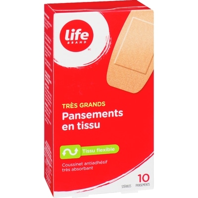 Pansement En Tissu, Très Grand, 10 Par Paquet
