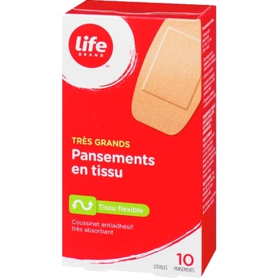 Pansement En Tissu, Très Grand, 10 Par Paquet
