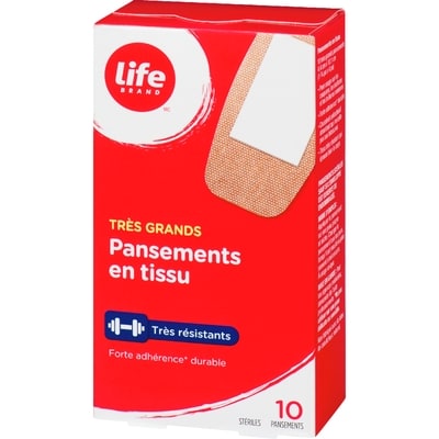 Pansement En Tissu, Très Grand, 10 Par Paquet