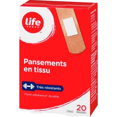 Pansement en tissu, robuste, 20 par paquet