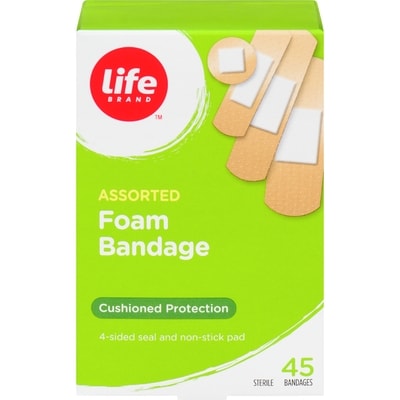Life Brand Foam Assorted Bandages 45 ea, $0.14/1ea