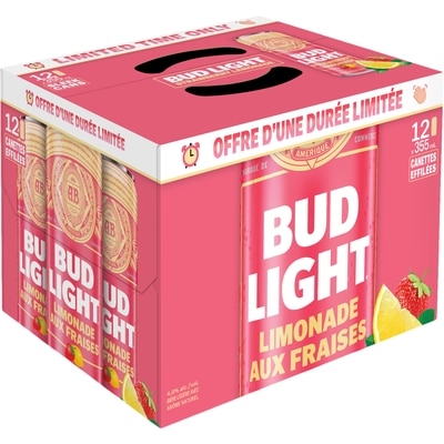Bud Light Bière légère avec arôme naturel limonade aux fraises (Pièce d’identité requise au moment du ramassage) 12x355.0 ml, 0,49 $/100ml
