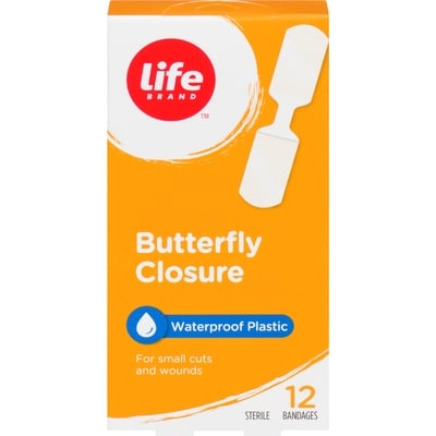 Life Brand Butterfly Closure, Waterproof, 12 Bandages 12 ea, $0.33/1ea