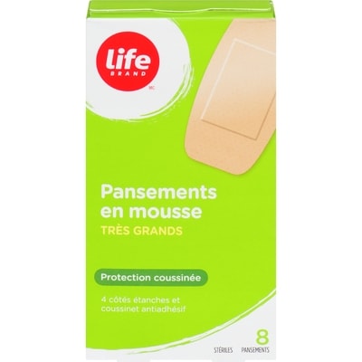 Life Pansement en mousse, extra large, protection coussinée, 8 pansements 1 ea, 4,29 $/1ch