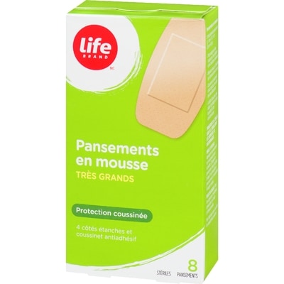 Pansement en mousse, extra large, protection coussinée, 8 pansements