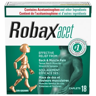 Robax Caplets 18ct 18 ea, 1,00 $/1ch