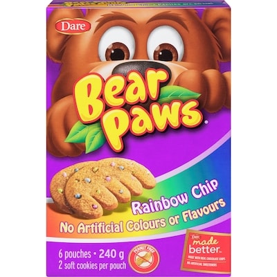 Dare Bear Paws Rainbow Chip Cookies 240 g, $2.08/100g
