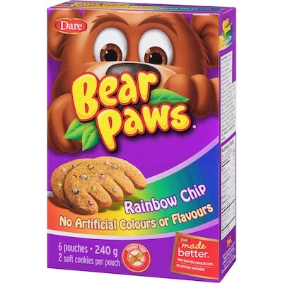 Bear Paws Rainbow Chip Cookies