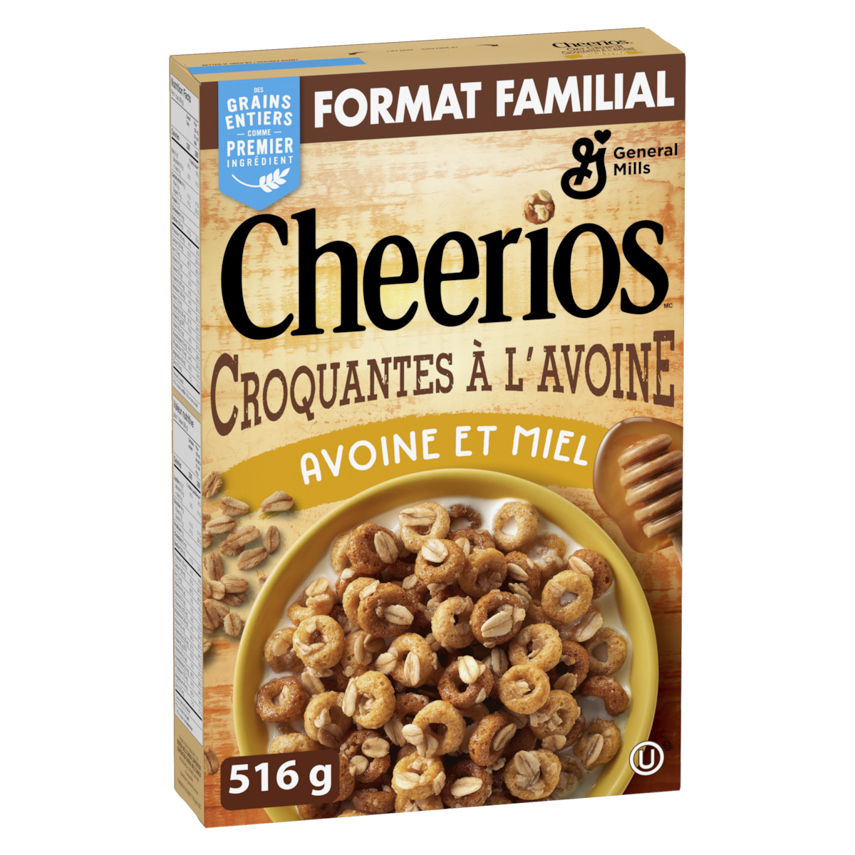 General Mills Cheerios Croquantes à l'Avoine & au Miel, Format Familial 516 g, 1,07 $/100g