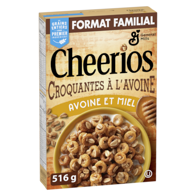 General Mills Cheerios Croquantes à l'Avoine & au Miel, Format Familial 516 g, 1,55 $/100g