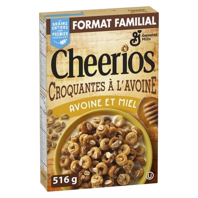General Mills Cheerios Croquantes à l'Avoine & au Miel, Format Familial 516 g, 1,55 $/100g