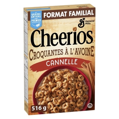 General Mills Cheerios Croquantes a l'Avoine, Saveur Cannelle, Format Familial 516 g, 1,36 $/100g