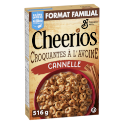 General Mills Cheerios Croquantes a l'Avoine, Saveur Cannelle, Format Familial 516 g, 1,55 $/100g