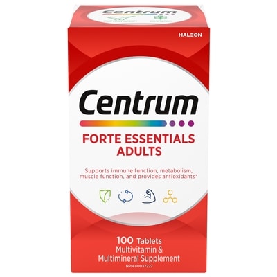 Centrum Forte Essentials Adult Multivitamin And Multimineral Supplement, 100 Count 100 ea, $0.22/1ea