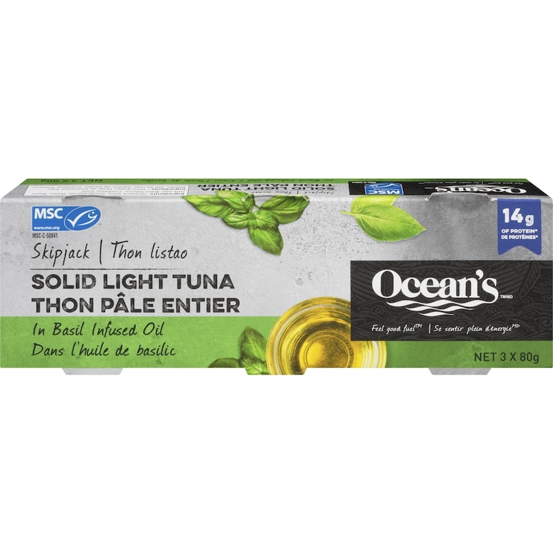 Skipjack In Basil Infused Oil Solid Light Tuna