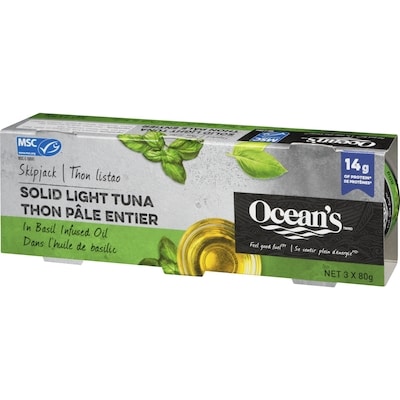 Skipjack In Basil Infused Oil Solid Light Tuna