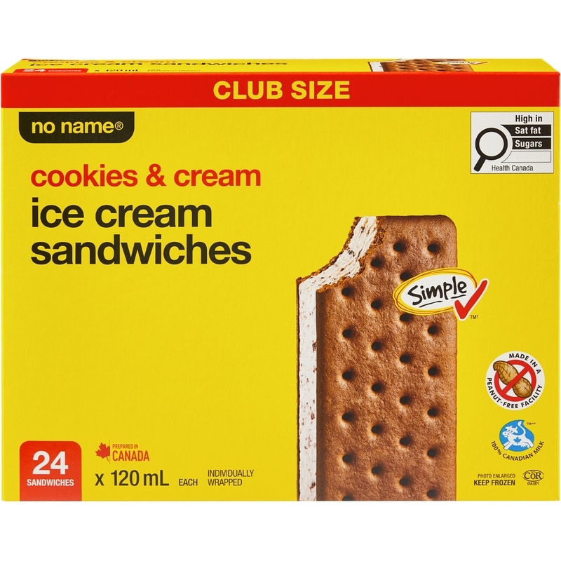 Cookies and Cream Ice Cream Sandwiches Club Size