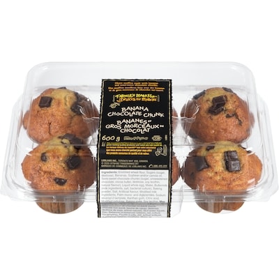Farmer's Market Banana Chocolate Chunk Muffins 600 g, $1.17/100g
