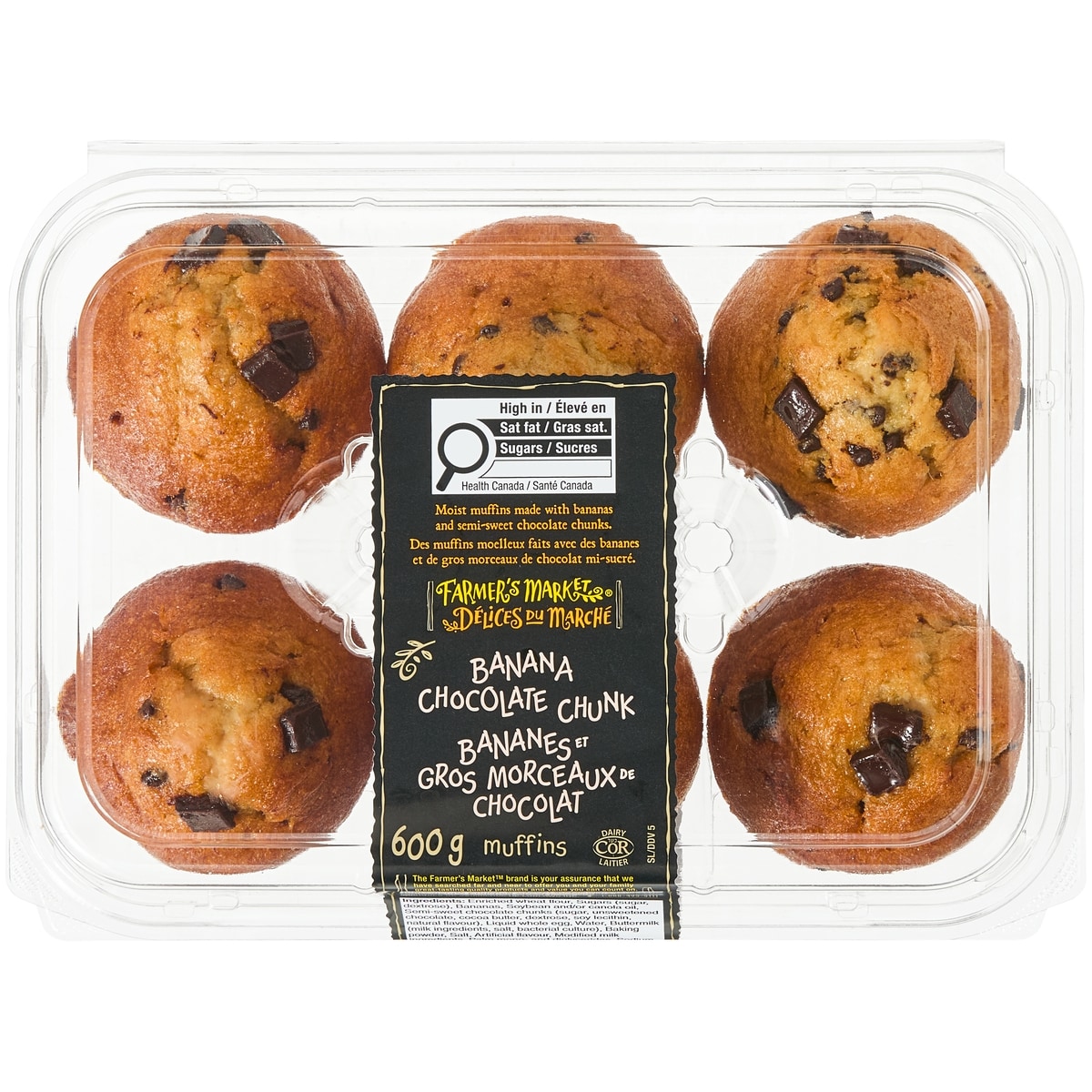 Farmer's Market Banana Chocolate Chunk Muffins