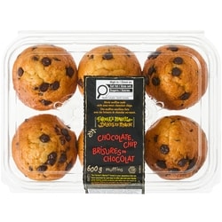 Farmer's Market Chocolate Chip Muffins 600 g, $1.08/100g