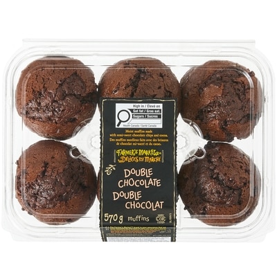 Délices du Marché Muffins double chocolat 570 g, 1,14 $/100g