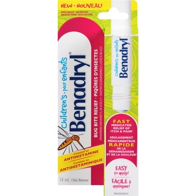 Benadryl Bâtonnet médicamenteux pour enfants, pour la douleur et la démangeaison dues aux piqûres d'insectes, antihistaminique 14 ml, 78,50 $/100ml