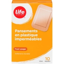 Life Pansement en plastique, imperméable, 10 pansements 10 ea, 0,40 $/1ch