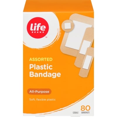 Life Brand Assorted Plastic Bandage, All Purpose, 80 Pack 80 ea, $0.05/1ea