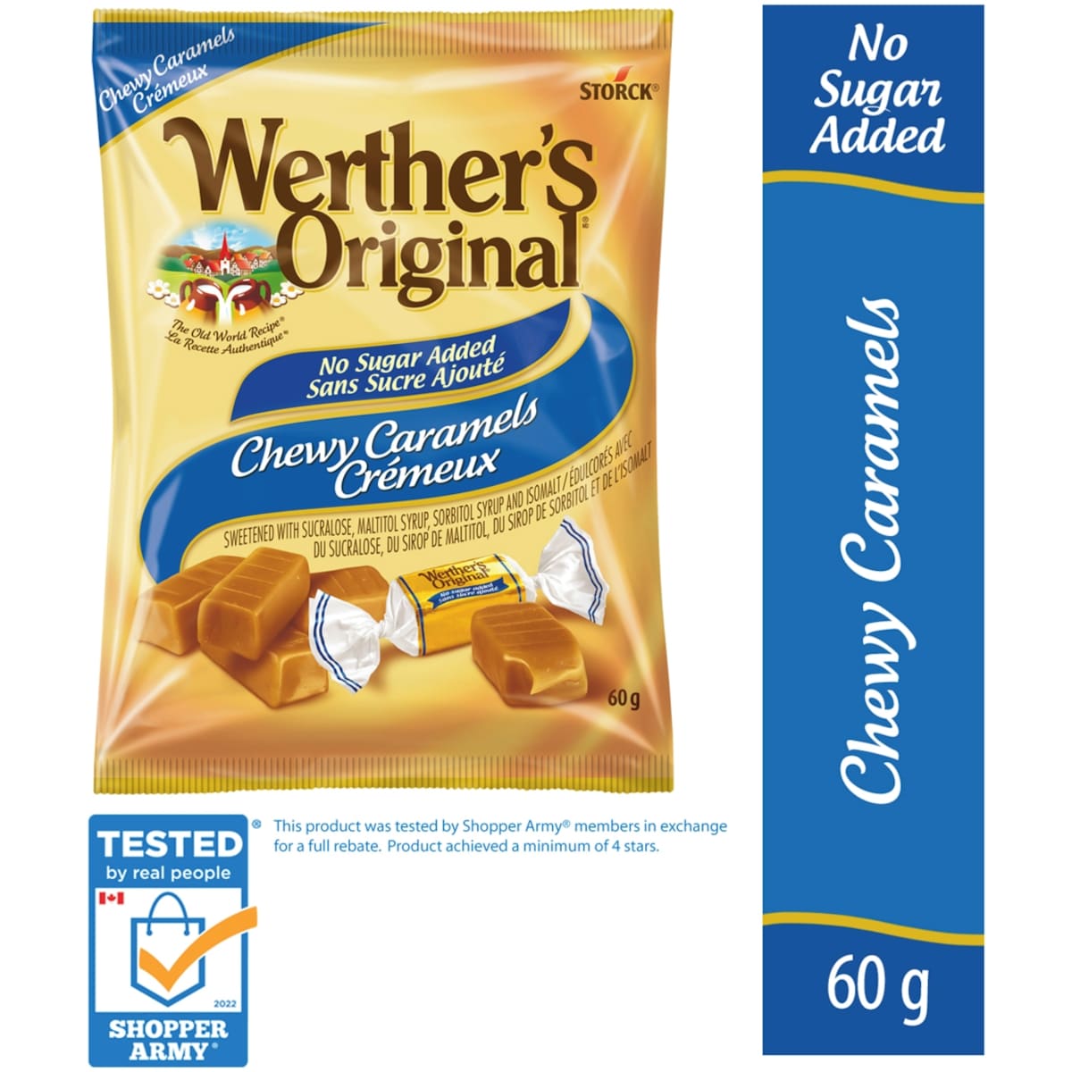 Werther's Original No Sugar Added Chewy Caramel Candy 60 g, $5.82/100g