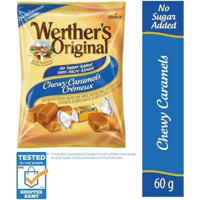 Werther's Original No Sugar Added Chewy Caramel Candy 60 g, $5.82/100g