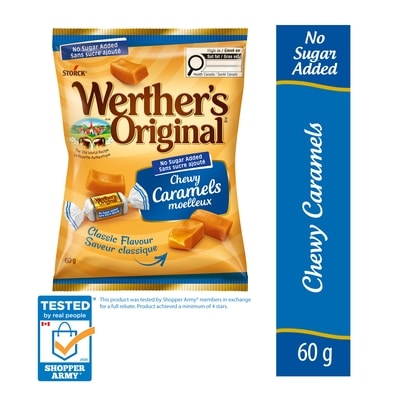 Werther's Original No Sugar Added Chewy Caramel Candy 60 g, $6.32/100g