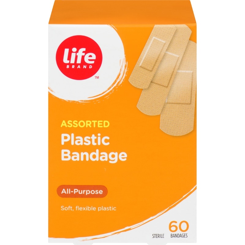 Assorted Plastic Bandage, All Purpose, 60 Pack