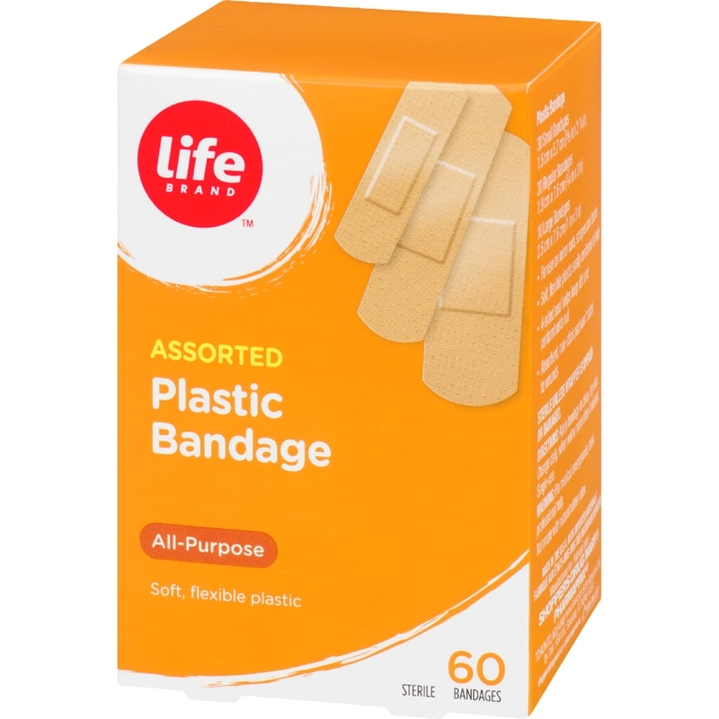 Assorted Plastic Bandage, All Purpose, 60 Pack