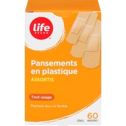 Life Pansement en plastique assorti, tout usage, 60 par paquet 60 ea, 0,07 $/1ch