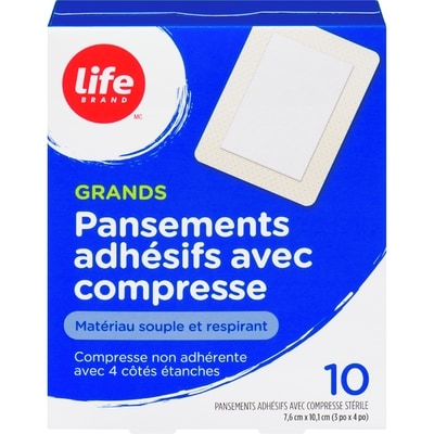 Life Grands tampons adhésifs, 10 par paquet 10 ea, 0,38 $/1ch