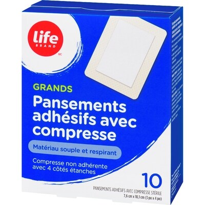 Grands tampons adhésifs, 10 par paquet