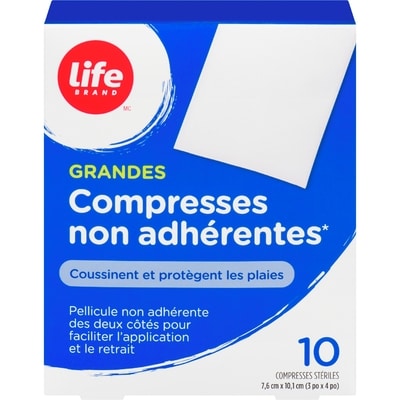 Life Grands tampons anti-adhésifs, 10 par paquet 10 ea, 0,50 $/1ch