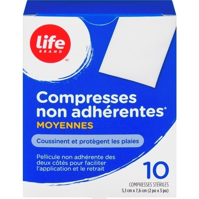 Life Tampons Moyens Anti-Adhésifs, 10 Par Paquet 10 ea, 0,45 $/1ch